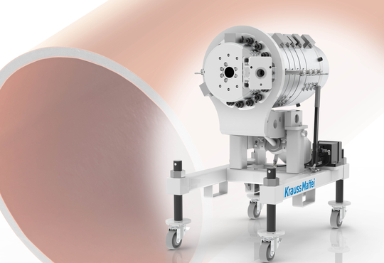 100% recycled material – 100% quality:  New 3-layer PVC pipe head from KraussMaffei Extrusion 