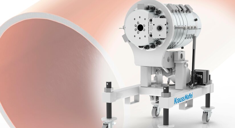 100 % Rezyklat – 100 % Qualität: Neuer 3-Lagen-PVC-Rohrkopf der KraussMaffei Extrusion