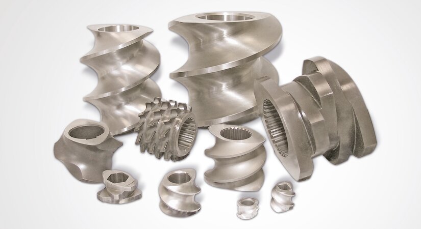 Schneckenelemente für Extruder sind das Spezialgebiet von Burgsmüller.