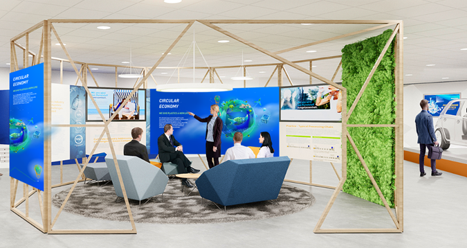 The Circular Economy Cube offers a live experience in the new Customer Experience Center. 